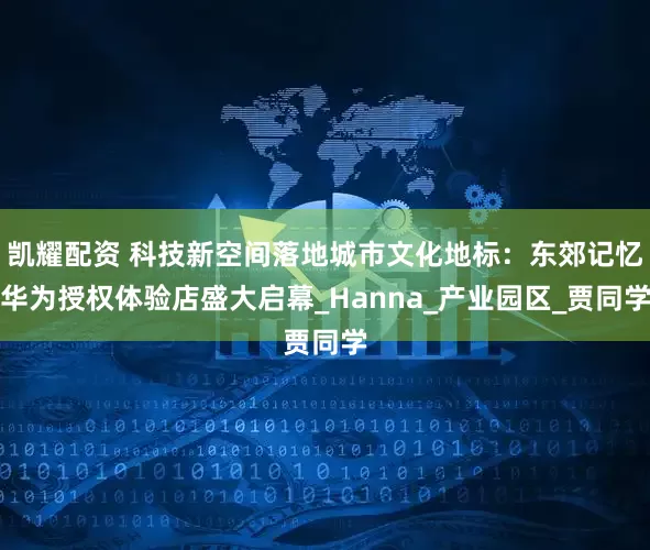 凯耀配资 科技新空间落地城市文化地标：东郊记忆华为授权体验店盛大启幕_Hanna_产业园区_贾同学