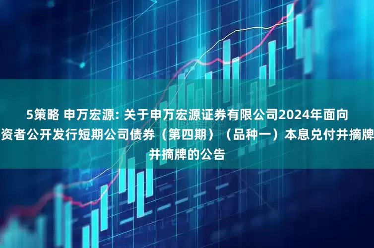 5策略 申万宏源: 关于申万宏源证券有限公司2024年面向专业投资者公开发行短期公司债券（第四期）（品种一）本息兑付并摘牌的公告